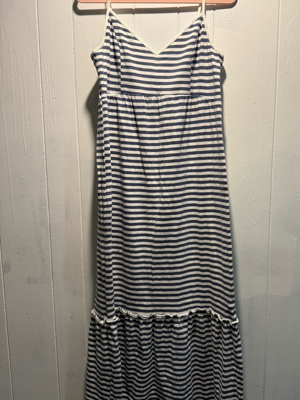 Striped Navy and White Maxi Dress w/ Pockets